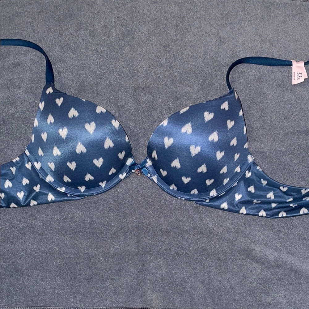 Victoria's Secret Blue Heart Print Push-Up Bra